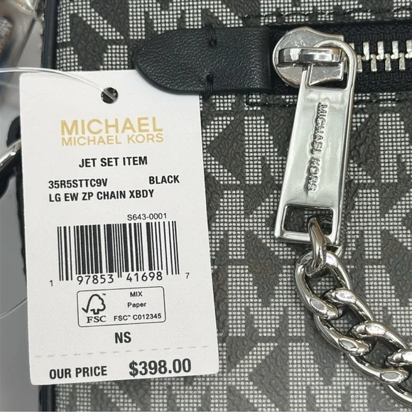 MICHAEL KORS Jet Set Lg Ombré Signature Logo EW Crossbody Body East West 
Black - Picture 14 of 16